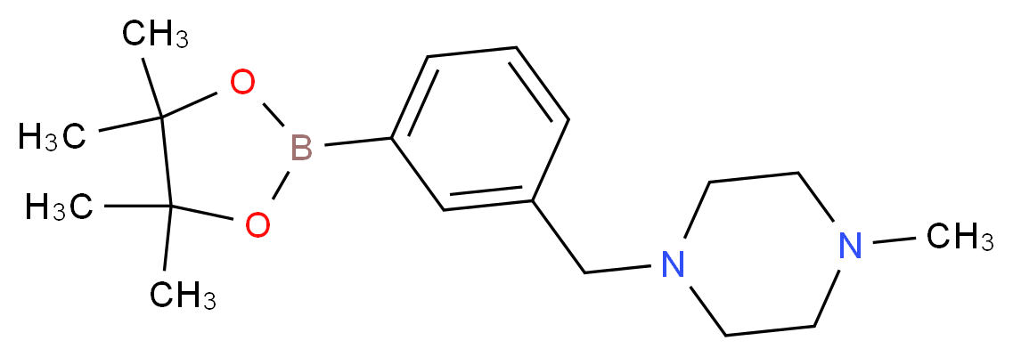 3-(4-甲基-1-哌嗪甲基)苯硼酸频哪酯_分子结构_CAS_883738-27-0)
