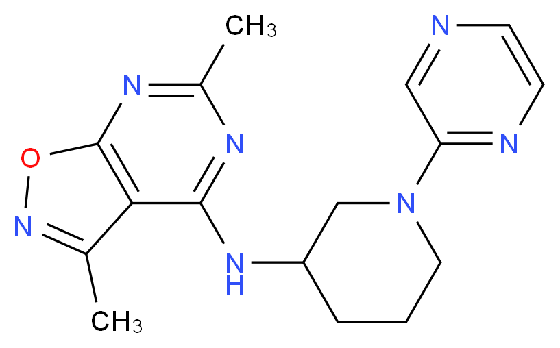 3,6-dimethyl-N-(1-pyrazin-2-ylpiperidin-3-yl)isoxazolo[5,4-d]pyrimidin-4-amine_分子结构_CAS_)