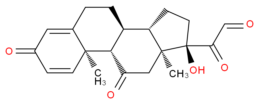 2-[(1S,2R,10S,11S,14R,15S)-14-hydroxy-2,15-dimethyl-5,17-dioxotetracyclo[8.7.0.0<sup>2</sup>,<sup>7</sup>.0<sup>1</sup><sup>1</sup>,<sup>1</sup><sup>5</sup>]heptadeca-3,6-dien-14-yl]-2-oxoacetaldehyde_分子结构_CAS_70522-55-3