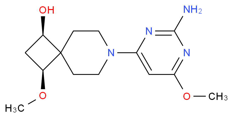 (1R*,3S*)-7-(2-amino-6-methoxy-4-pyrimidinyl)-3-methoxy-7-azaspiro[3.5]nonan-1-ol_分子结构_CAS_)
