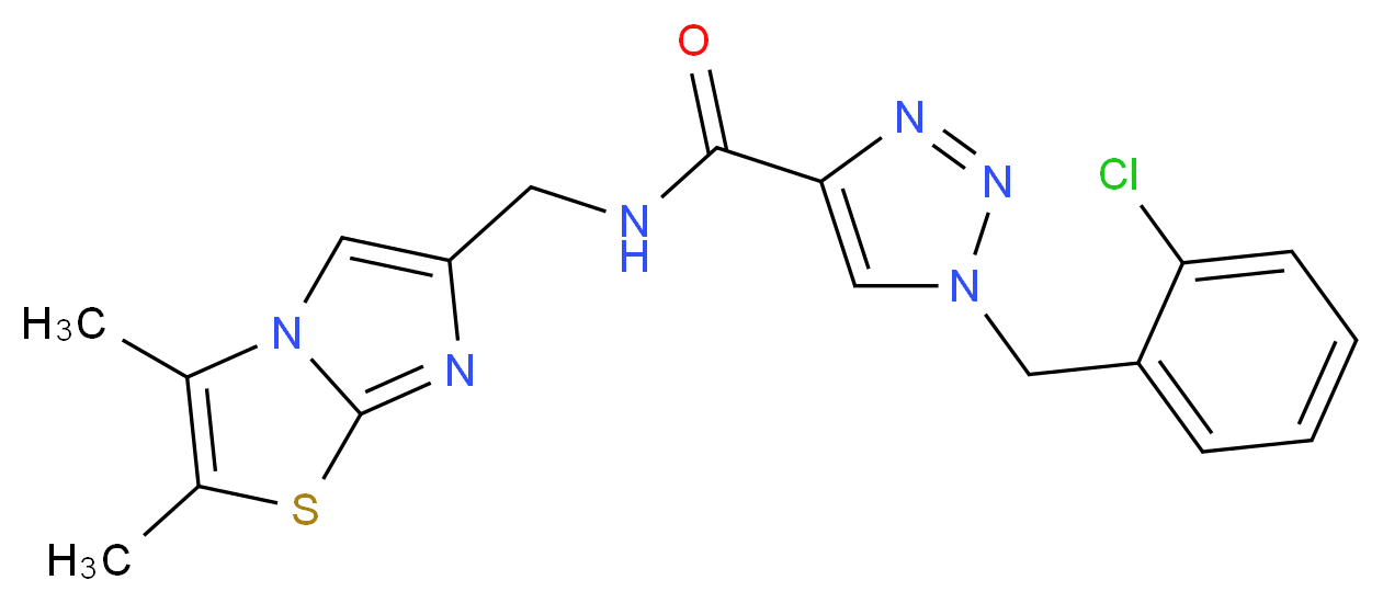 1-(2-chlorobenzyl)-N-[(2,3-dimethylimidazo[2,1-b][1,3]thiazol-6-yl)methyl]-1H-1,2,3-triazole-4-carboxamide_分子结构_CAS_)