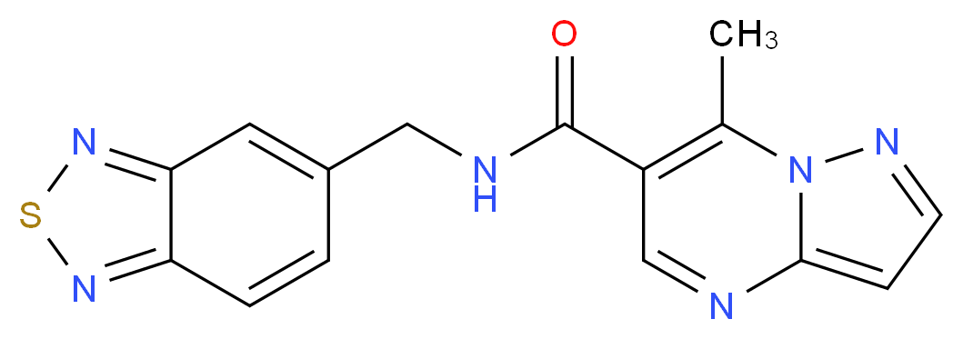 N-(2,1,3-benzothiadiazol-5-ylmethyl)-7-methylpyrazolo[1,5-a]pyrimidine-6-carboxamide_分子结构_CAS_)