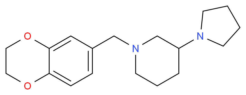 1-(2,3-dihydro-1,4-benzodioxin-6-ylmethyl)-3-(1-pyrrolidinyl)piperidine_分子结构_CAS_)