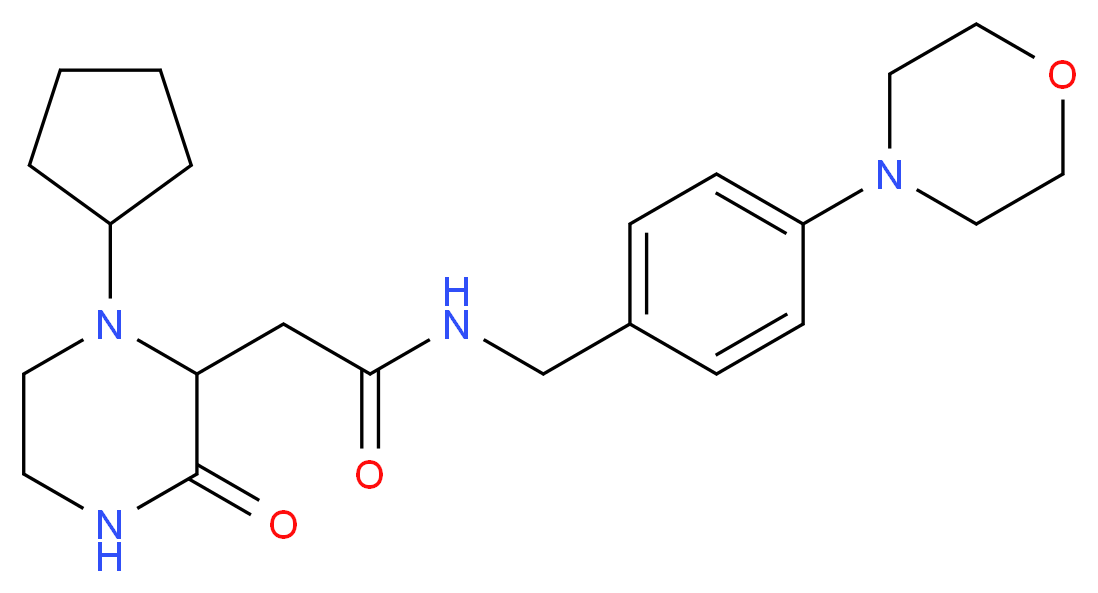 2-(1-cyclopentyl-3-oxo-2-piperazinyl)-N-[4-(4-morpholinyl)benzyl]acetamide_分子结构_CAS_)