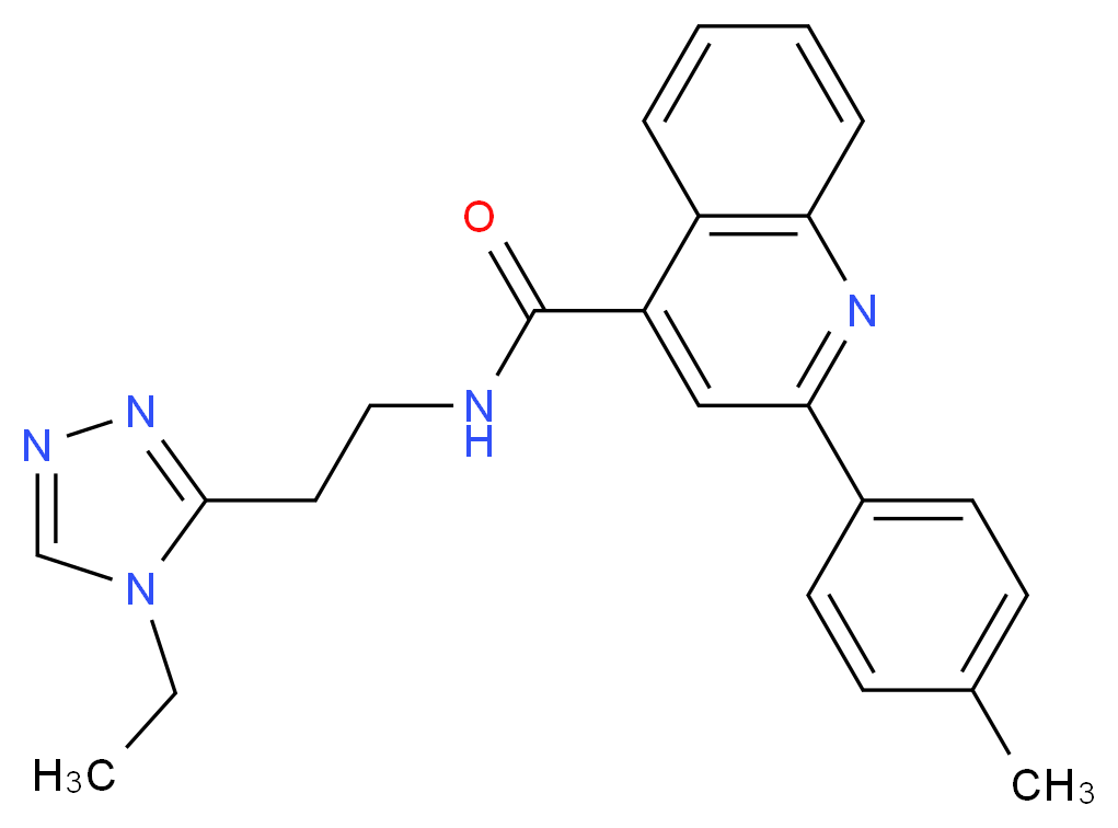 N-[2-(4-ethyl-4H-1,2,4-triazol-3-yl)ethyl]-2-(4-methylphenyl)-4-quinolinecarboxamide_分子结构_CAS_)