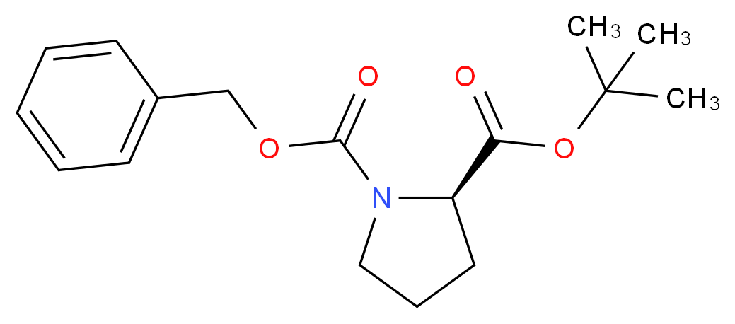 1-benzyl 2-tert-butyl (2R)-pyrrolidine-1,2-dicarboxylate_分子结构_CAS_16881-39-3