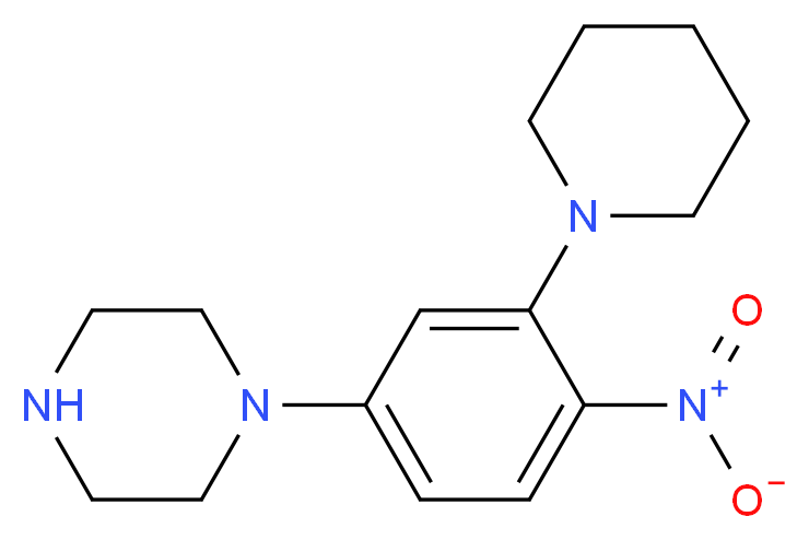 1-[4-nitro-3-(piperidin-1-yl)phenyl]piperazine_分子结构_CAS_346704-04-9