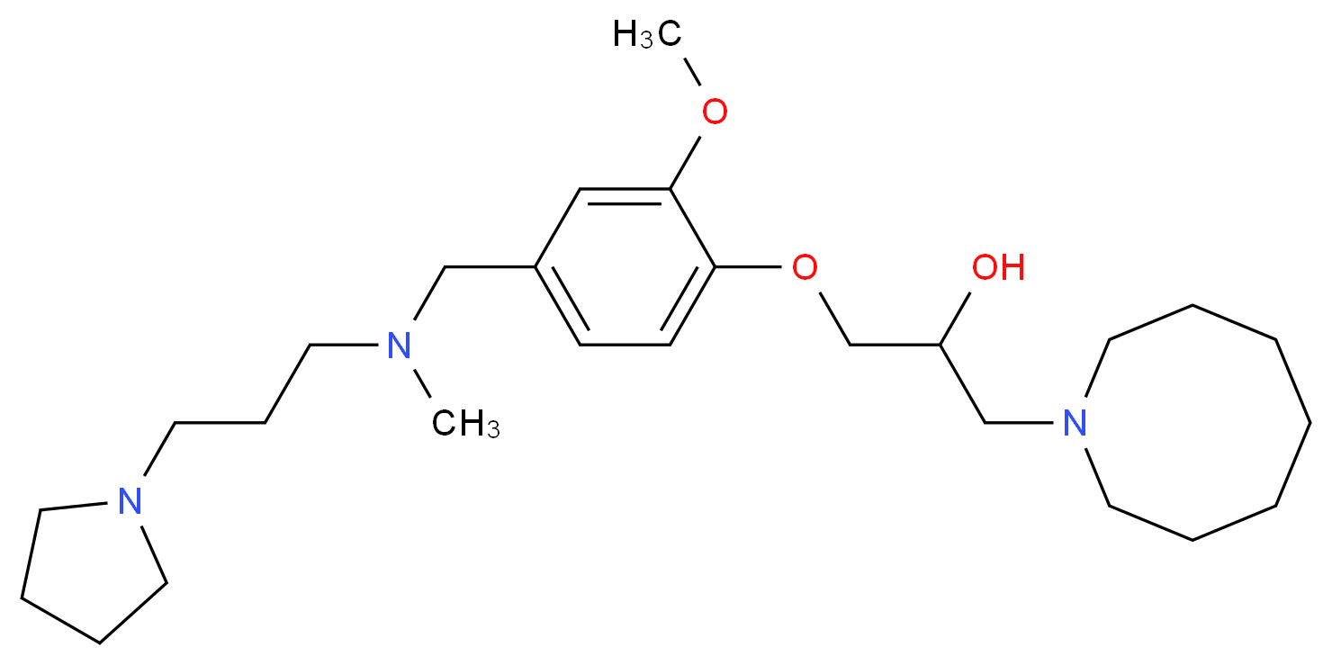 1-(1-azocanyl)-3-[2-methoxy-4-({methyl[3-(1-pyrrolidinyl)propyl]amino}methyl)phenoxy]-2-propanol_分子结构_CAS_)