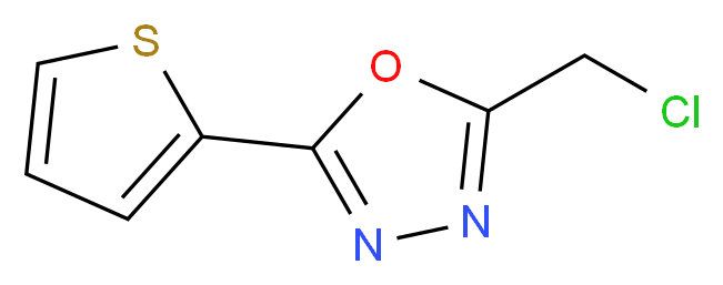 2-(chloromethyl)-5-(thiophen-2-yl)-1,3,4-oxadiazole_分子结构_CAS_727374-87-0