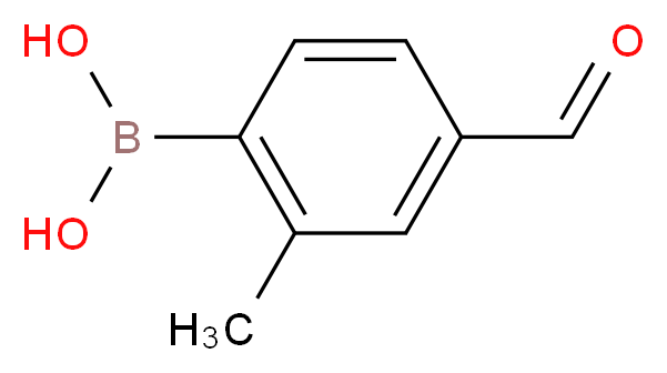 (4-formyl-2-methylphenyl)boronic acid_分子结构_CAS_156428-81-8