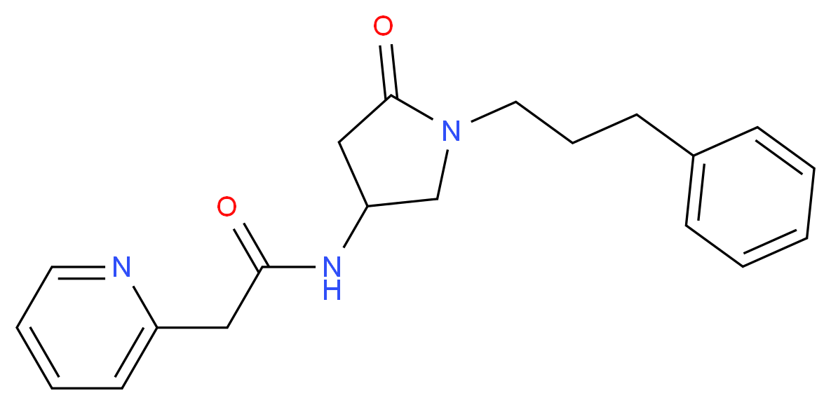 N-[5-oxo-1-(3-phenylpropyl)-3-pyrrolidinyl]-2-(2-pyridinyl)acetamide_分子结构_CAS_)