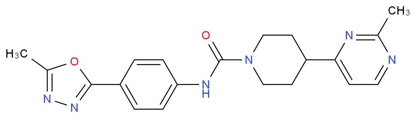 N-[4-(5-methyl-1,3,4-oxadiazol-2-yl)phenyl]-4-(2-methylpyrimidin-4-yl)piperidine-1-carboxamide_分子结构_CAS_)