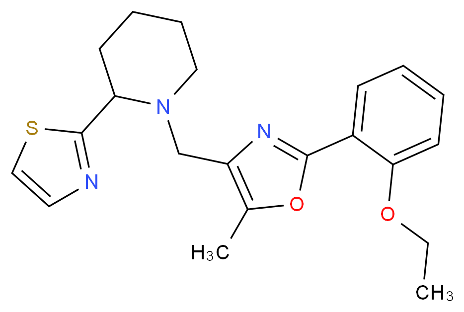 1-{[2-(2-ethoxyphenyl)-5-methyl-1,3-oxazol-4-yl]methyl}-2-(1,3-thiazol-2-yl)piperidine_分子结构_CAS_)
