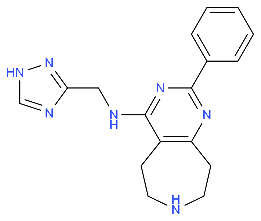 2-phenyl-N-(1H-1,2,4-triazol-3-ylmethyl)-6,7,8,9-tetrahydro-5H-pyrimido[4,5-d]azepin-4-amine_分子结构_CAS_)