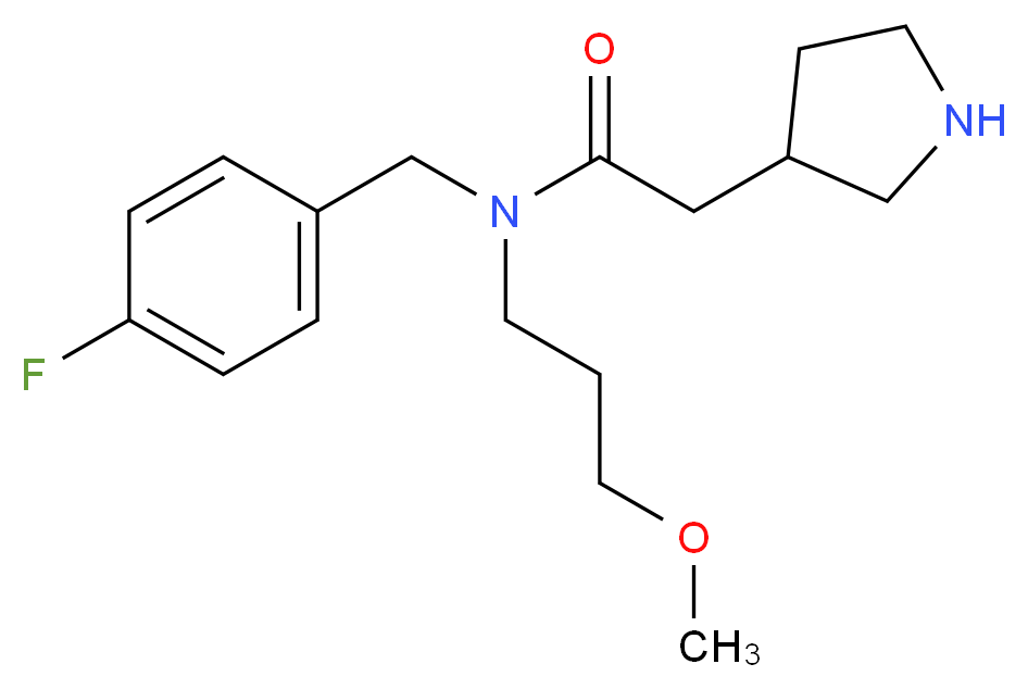 N-(4-fluorobenzyl)-N-(3-methoxypropyl)-2-pyrrolidin-3-ylacetamide_分子结构_CAS_)