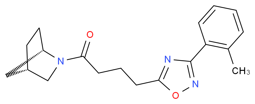 (1S*,4S*)-2-{4-[3-(2-methylphenyl)-1,2,4-oxadiazol-5-yl]butanoyl}-2-azabicyclo[2.2.1]heptane_分子结构_CAS_)