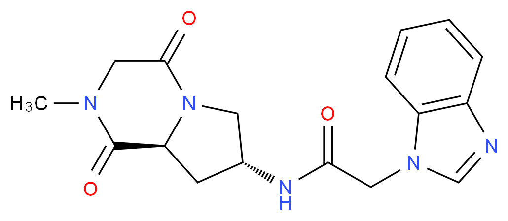 2-(1H-benzimidazol-1-yl)-N-[(7R,8aS)-2-methyl-1,4-dioxooctahydropyrrolo[1,2-a]pyrazin-7-yl]acetamide_分子结构_CAS_)