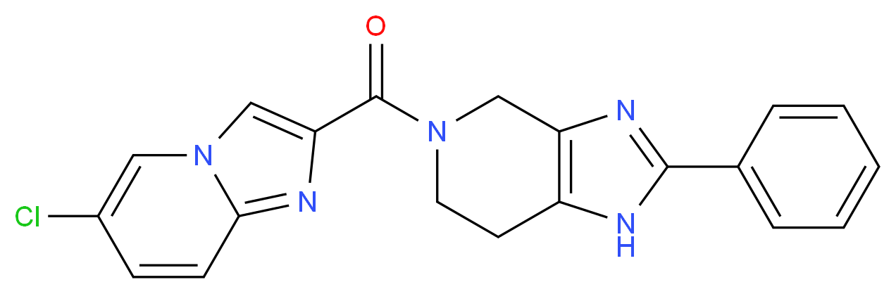 5-[(6-chloroimidazo[1,2-a]pyridin-2-yl)carbonyl]-2-phenyl-4,5,6,7-tetrahydro-1H-imidazo[4,5-c]pyridine_分子结构_CAS_)