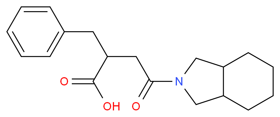 2-benzyl-4-(octahydro-1H-isoindol-2-yl)-4-oxobutanoic acid_分子结构_CAS_145375-43-5