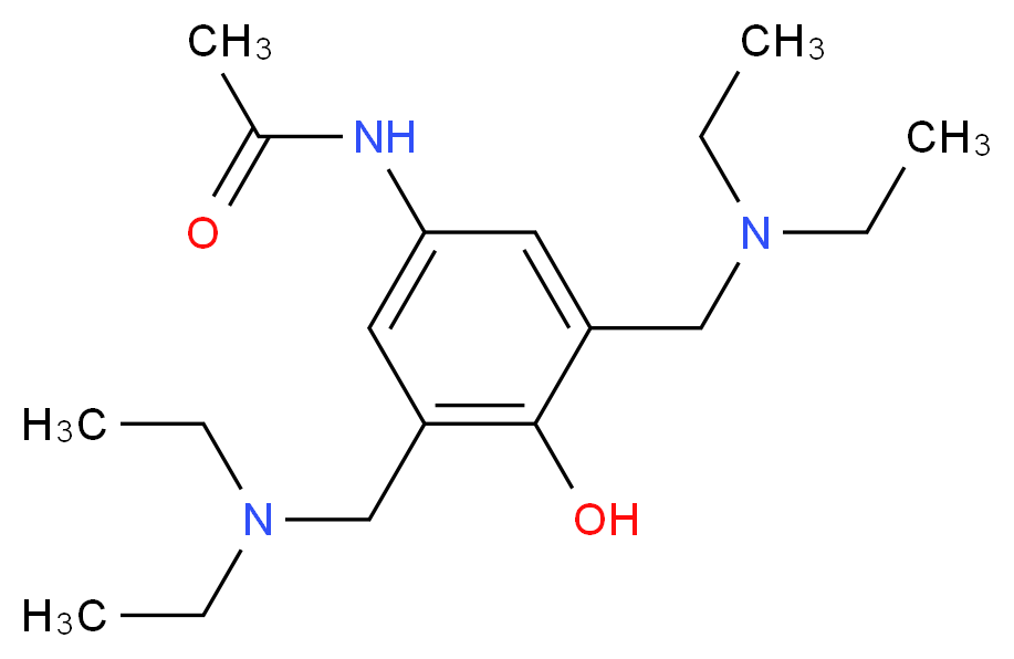 N-{3,5-bis[(diethylamino)methyl]-4-hydroxyphenyl}acetamide_分子结构_CAS_81080-09-3