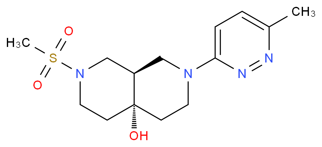 (4aR*,8aR*)-2-(6-methylpyridazin-3-yl)-7-(methylsulfonyl)octahydro-2,7-naphthyridin-4a(2H)-ol_分子结构_CAS_)