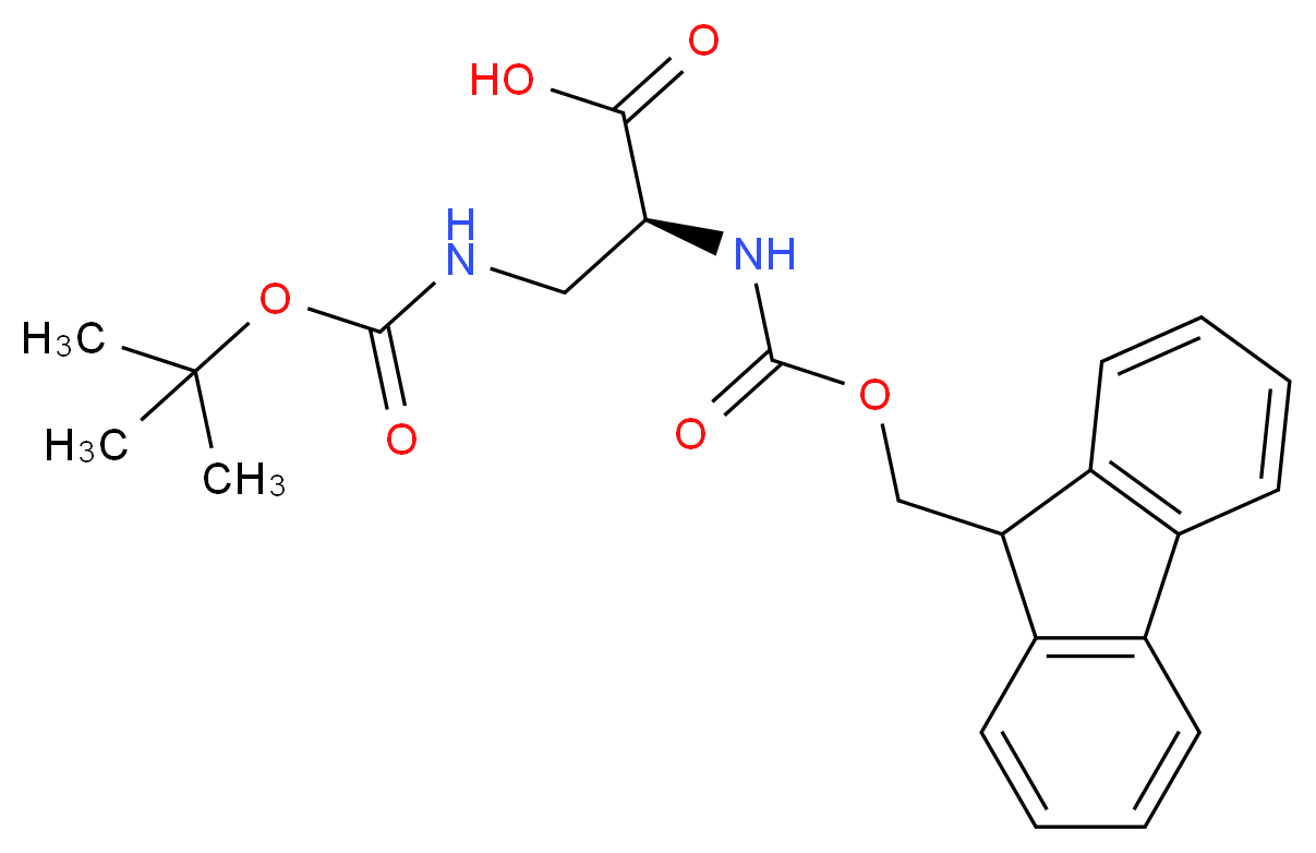 Fmoc-Dap(Boc)-OH_分子结构_CAS_162558-25-0)