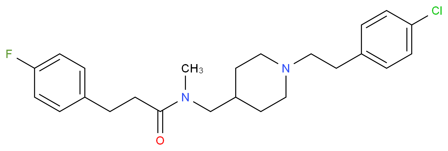 N-({1-[2-(4-chlorophenyl)ethyl]-4-piperidinyl}methyl)-3-(4-fluorophenyl)-N-methylpropanamide_分子结构_CAS_)