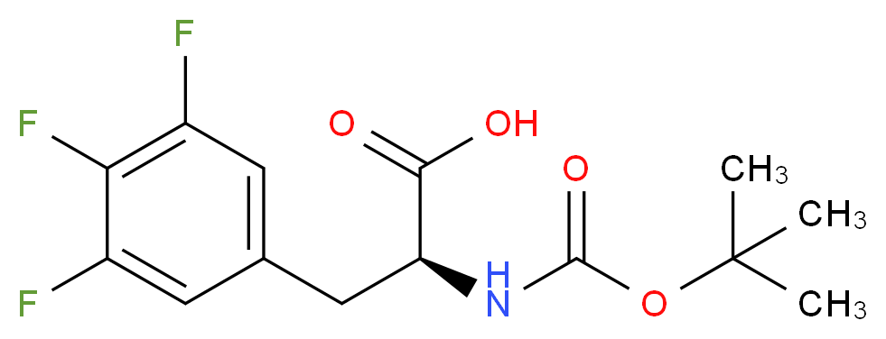 (2S)-2-{[(tert-butoxy)carbonyl]amino}-3-(3,4,5-trifluorophenyl)propanoic acid_分子结构_CAS_205445-55-2