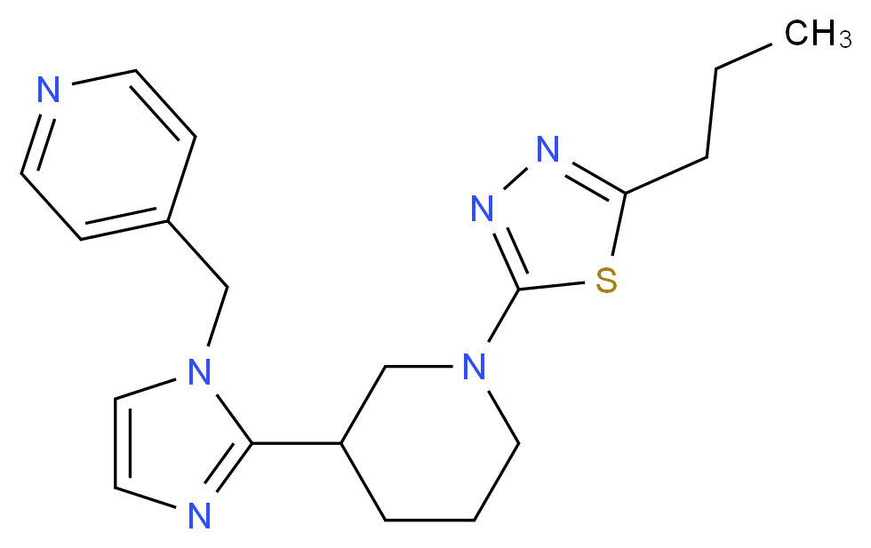 4-({2-[1-(5-propyl-1,3,4-thiadiazol-2-yl)piperidin-3-yl]-1H-imidazol-1-yl}methyl)pyridine_分子结构_CAS_)