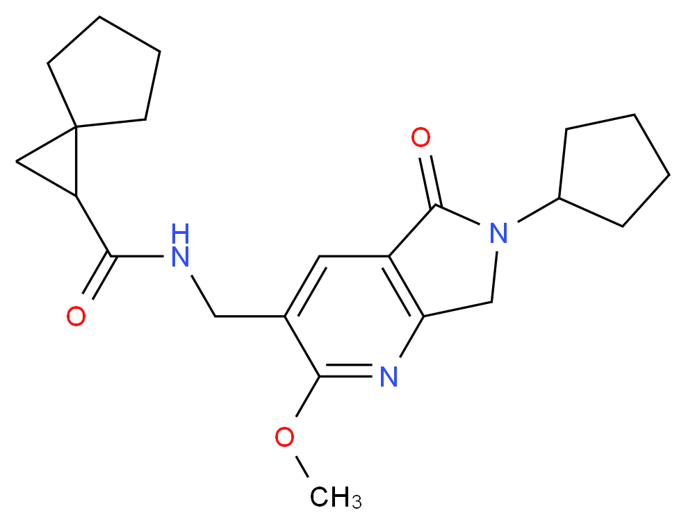 N-[(6-cyclopentyl-2-methoxy-5-oxo-6,7-dihydro-5H-pyrrolo[3,4-b]pyridin-3-yl)methyl]spiro[2.4]heptane-1-carboxamide_分子结构_CAS_)