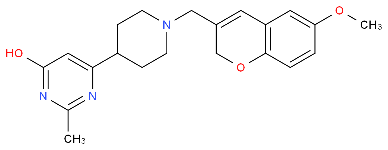 6-{1-[(6-methoxy-2H-chromen-3-yl)methyl]piperidin-4-yl}-2-methylpyrimidin-4-ol_分子结构_CAS_)
