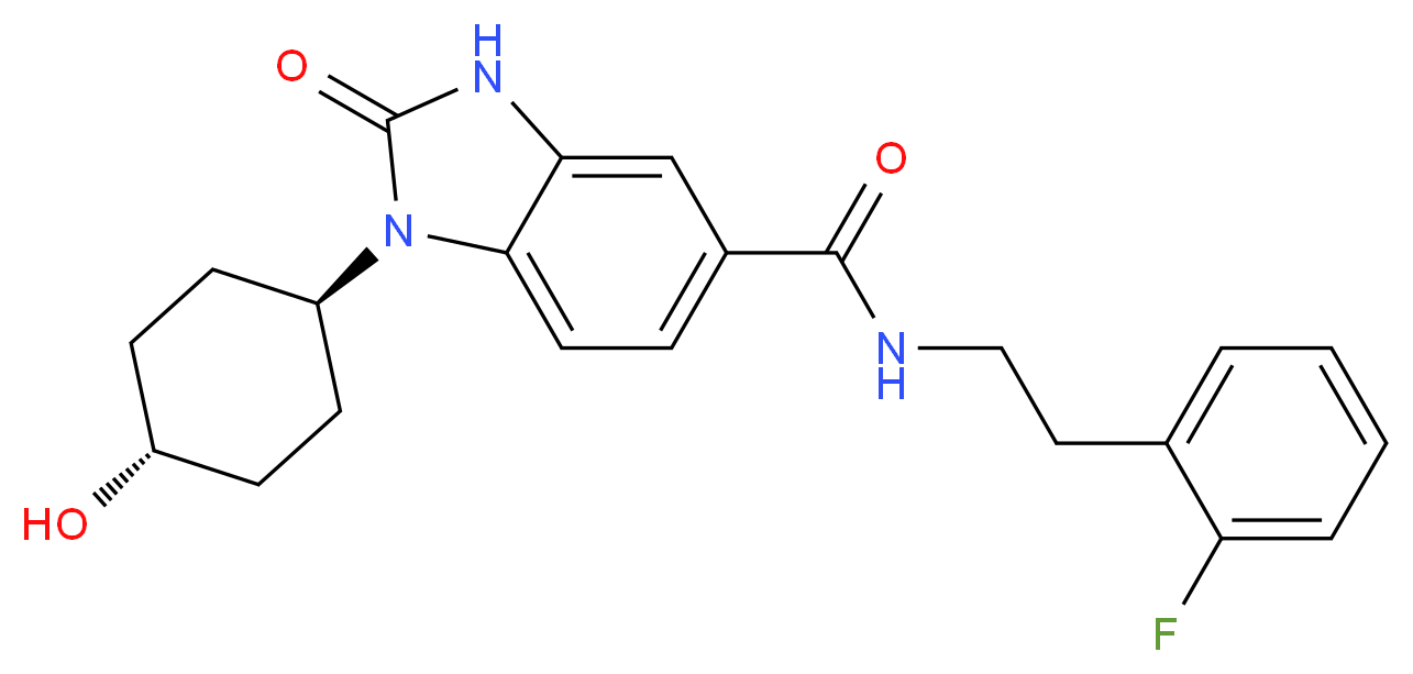 N-[2-(2-fluorophenyl)ethyl]-1-(trans-4-hydroxycyclohexyl)-2-oxo-2,3-dihydro-1H-benzimidazole-5-carboxamide_分子结构_CAS_)