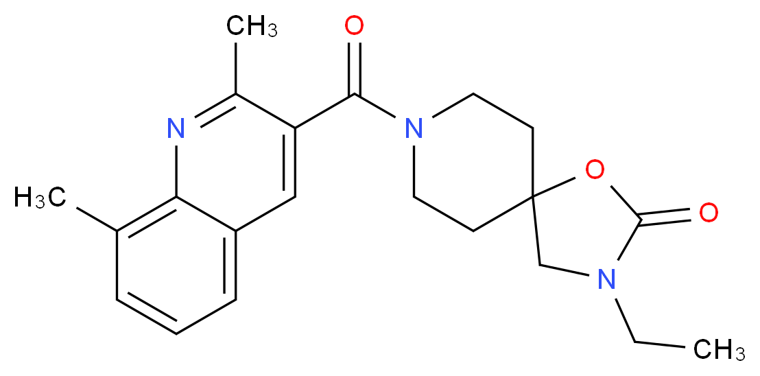 8-[(2,8-dimethylquinolin-3-yl)carbonyl]-3-ethyl-1-oxa-3,8-diazaspiro[4.5]decan-2-one_分子结构_CAS_)