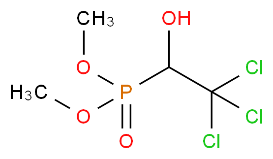 dimethyl (2,2,2-trichloro-1-hydroxyethyl)phosphonate_分子结构_CAS_52-68-6