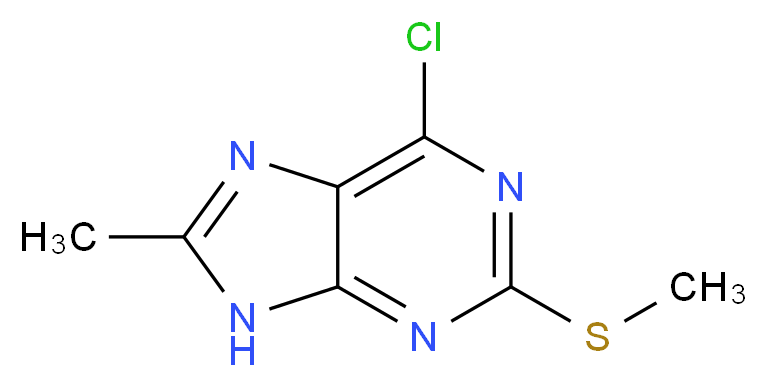 6-chloro-8-methyl-2-(methylthio)-9H-purine_分子结构_CAS_99980-49-1)