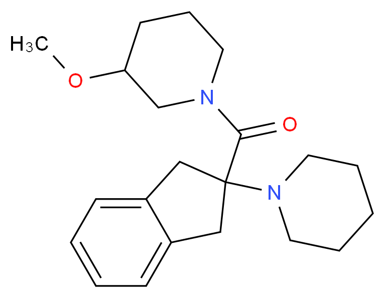 3-methoxy-1-{[2-(1-piperidinyl)-2,3-dihydro-1H-inden-2-yl]carbonyl}piperidine_分子结构_CAS_)