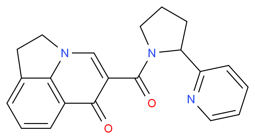 5-{[2-(2-pyridinyl)-1-pyrrolidinyl]carbonyl}-1,2-dihydro-6H-pyrrolo[3,2,1-ij]quinolin-6-one_分子结构_CAS_)