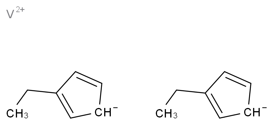vanadium(2+) ion bis(3-ethylcyclopenta-2,4-dien-1-ide)_分子结构_CAS_55940-04-0