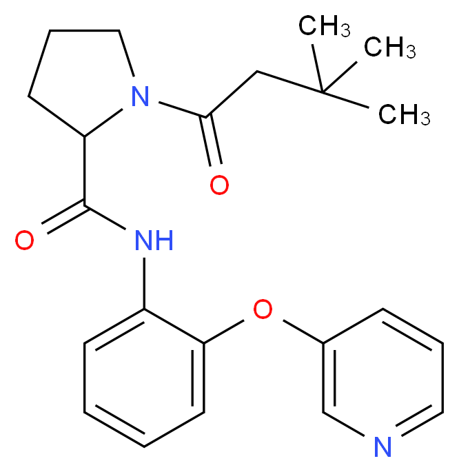 1-(3,3-dimethylbutanoyl)-N-[2-(3-pyridinyloxy)phenyl]prolinamide_分子结构_CAS_)