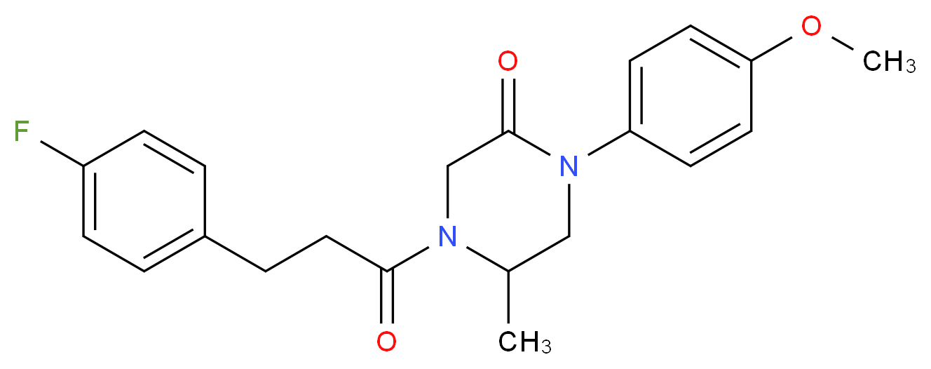 4-[3-(4-fluorophenyl)propanoyl]-1-(4-methoxyphenyl)-5-methyl-2-piperazinone_分子结构_CAS_)