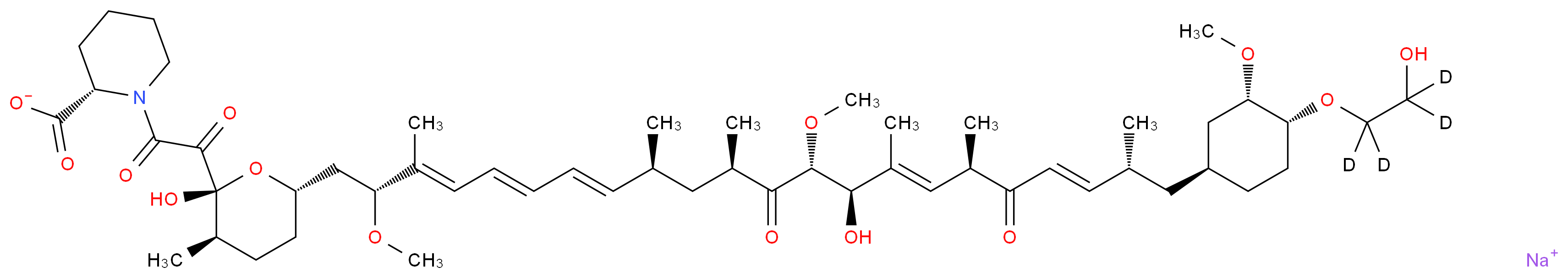 (19E/Z)-seco-[4-O-[2-Hydroxy(ethyl)-d4]] Rapamycin Sodium Salt_分子结构_CAS_)