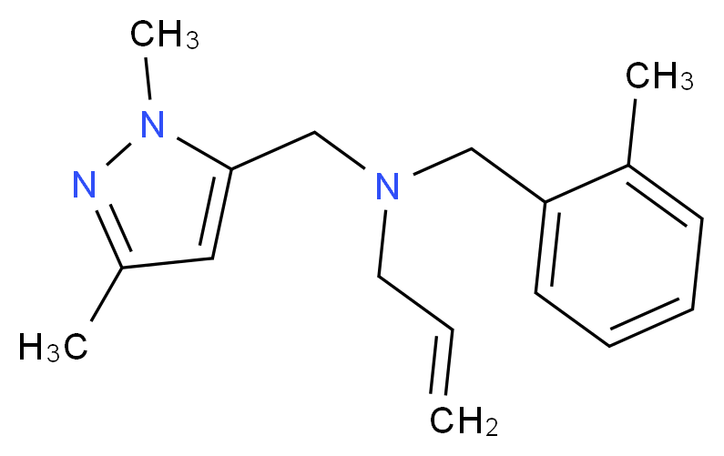 N-[(1,3-dimethyl-1H-pyrazol-5-yl)methyl]-N-(2-methylbenzyl)prop-2-en-1-amine_分子结构_CAS_)