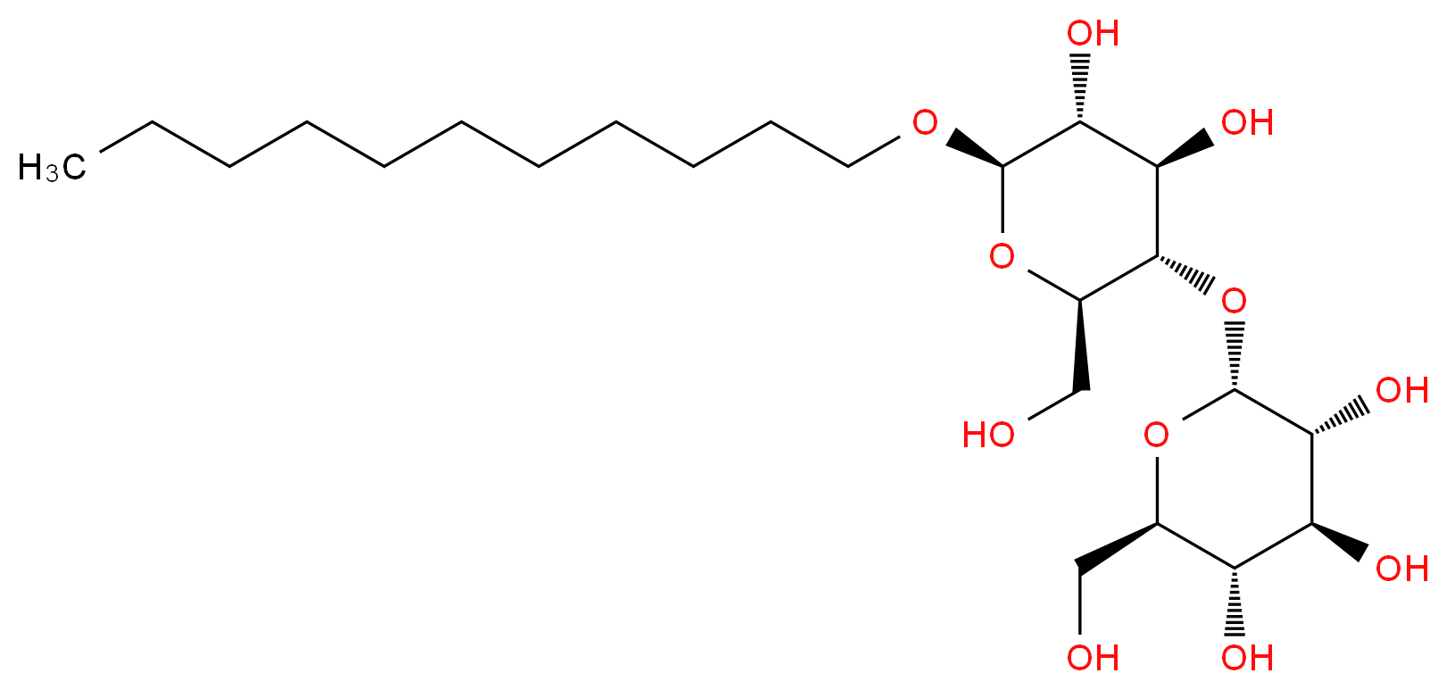 (2R,3R,4S,5S,6R)-2-{[(2R,3S,4R,5R,6R)-4,5-dihydroxy-2-(hydroxymethyl)-6-(undecyloxy)oxan-3-yl]oxy}-6-(hydroxymethyl)oxane-3,4,5-triol_分子结构_CAS_253678-67-0