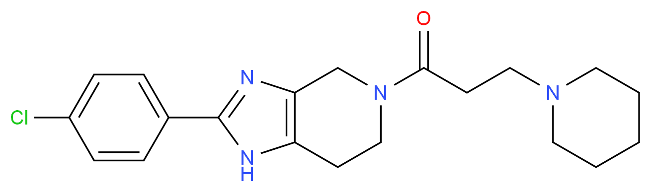 2-(4-chlorophenyl)-5-(3-piperidin-1-ylpropanoyl)-4,5,6,7-tetrahydro-1H-imidazo[4,5-c]pyridine_分子结构_CAS_)