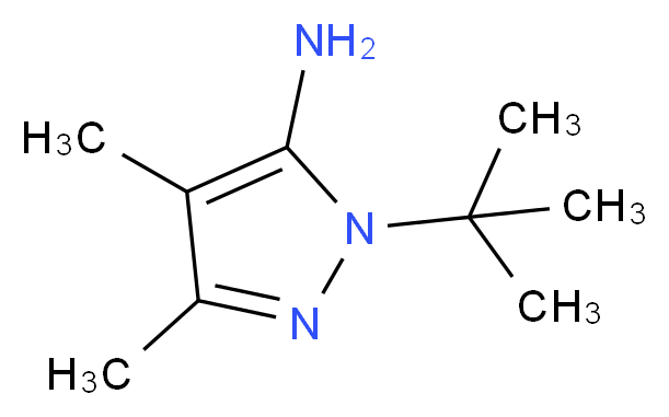 1-tert-butyl-3,4-dimethyl-1H-pyrazol-5-amine_分子结构_CAS_947688-95-1)