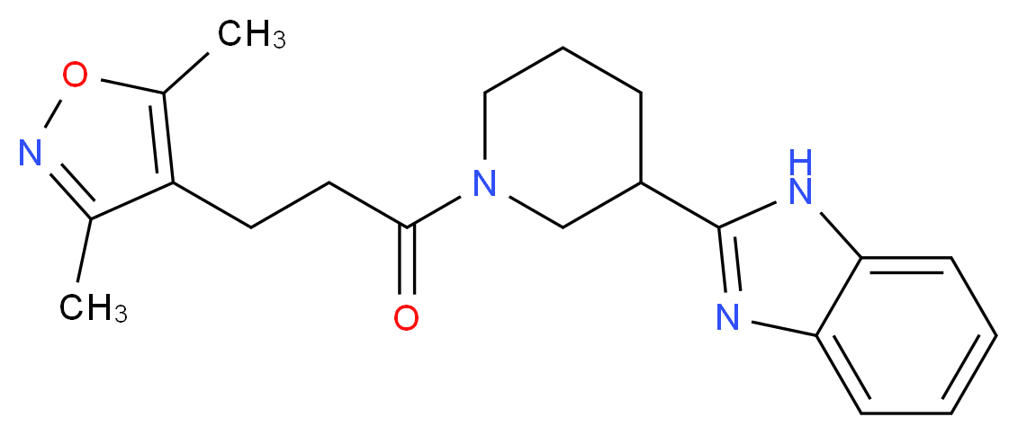2-{1-[3-(3,5-dimethyl-4-isoxazolyl)propanoyl]-3-piperidinyl}-1H-benzimidazole_分子结构_CAS_)