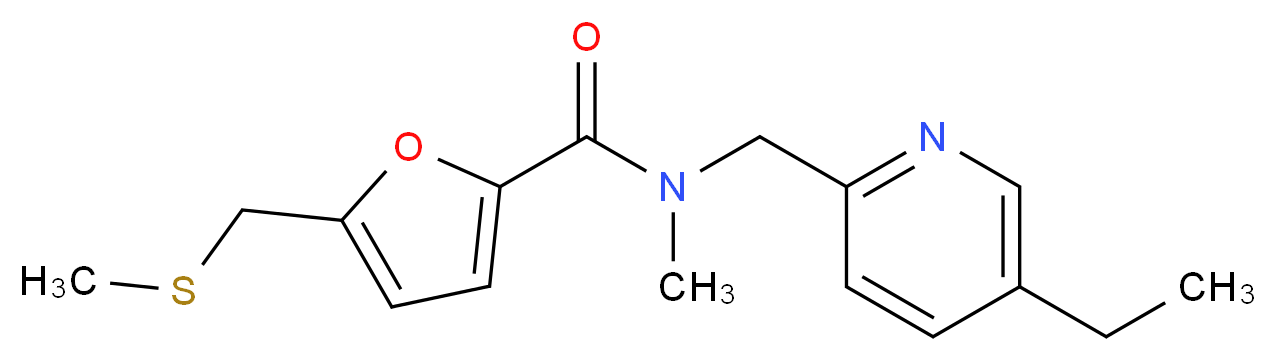 N-[(5-ethylpyridin-2-yl)methyl]-N-methyl-5-[(methylthio)methyl]-2-furamide_分子结构_CAS_)