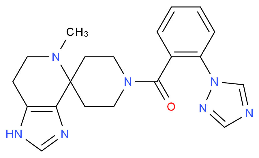 5-methyl-1'-[2-(1H-1,2,4-triazol-1-yl)benzoyl]-1,5,6,7-tetrahydrospiro[imidazo[4,5-c]pyridine-4,4'-piperidine]_分子结构_CAS_)