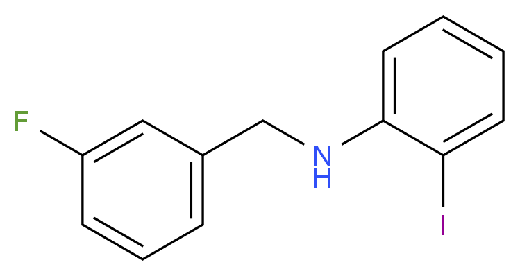 N-[(3-fluorophenyl)methyl]-2-iodoaniline_分子结构_CAS_1039834-40-6