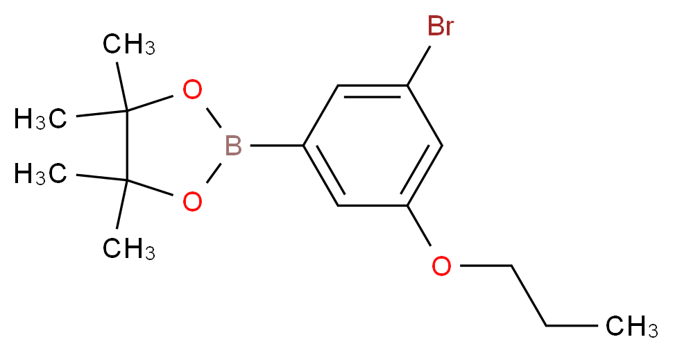 2-(3-Bromo-5-propoxyphenyl)-4,4,5,5-tetramethyl-1,3,2-dioxaborolane_分子结构_CAS_1218790-36-3)